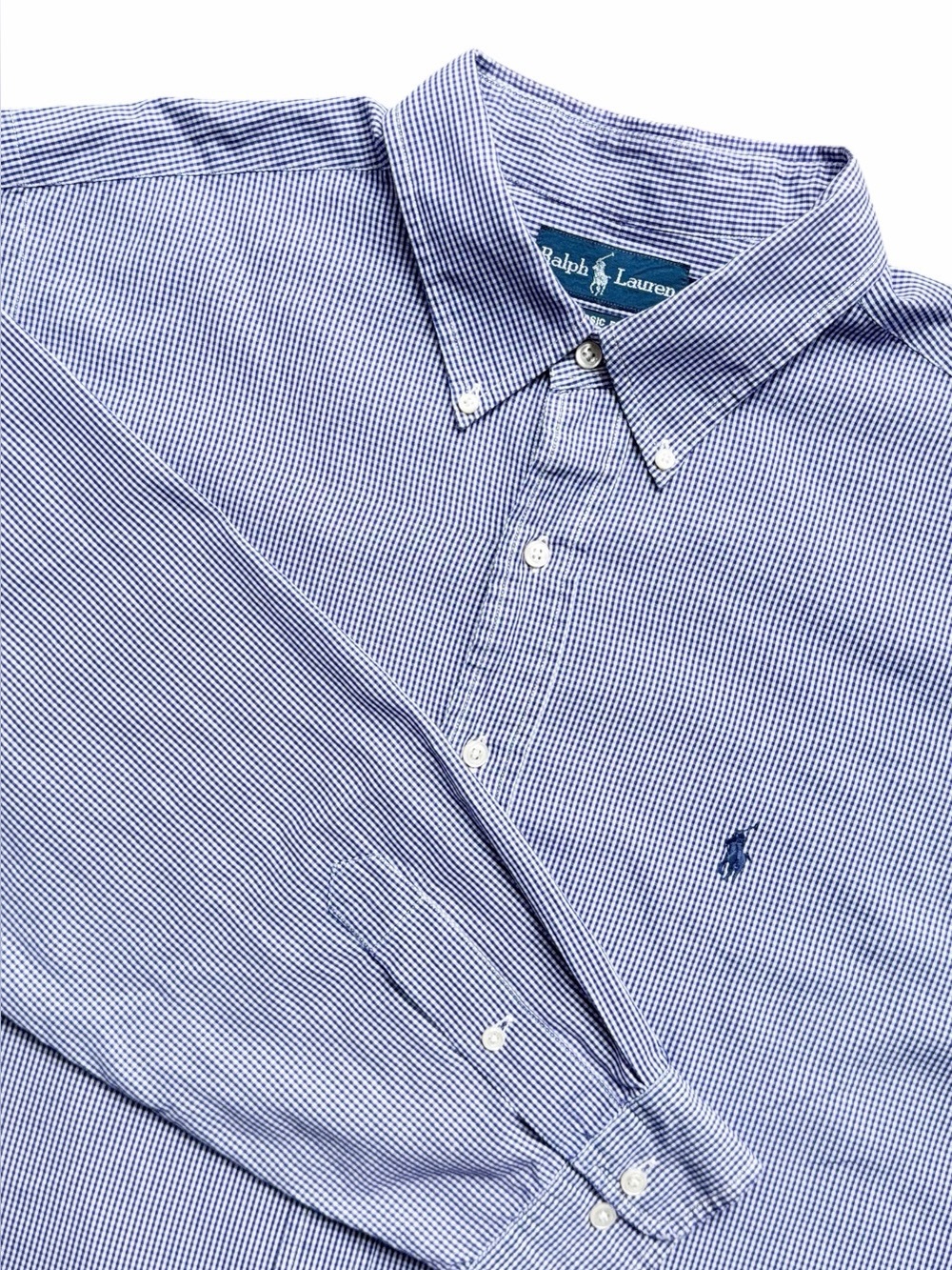 Ralph Lauren Men 18 36/37 Classic Fit Dress Shirt Purple Micro Check Button Down